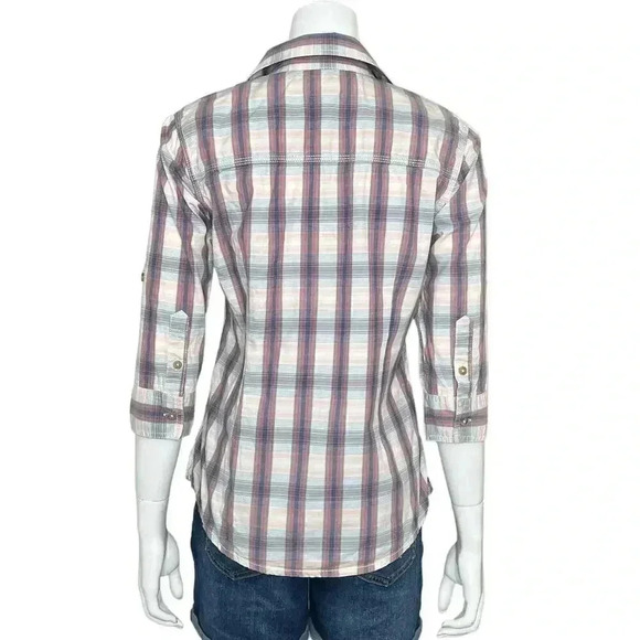 Carhartt Roll Up Sleeve Huron Button Up Shirt Top Size Small 4/6 - Picture 3 of 10